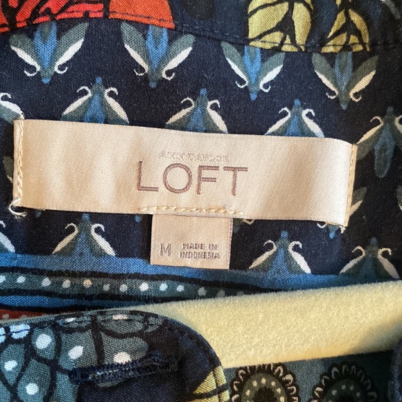 LOFT Multi Patterned Button Down Blouse - Picture 4 of 5